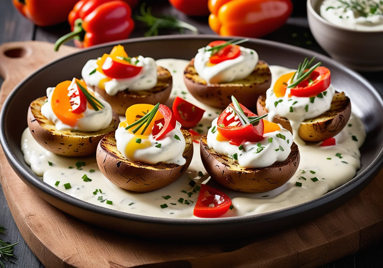 Fenchelquark-Häppchen mit stuffed potatoes