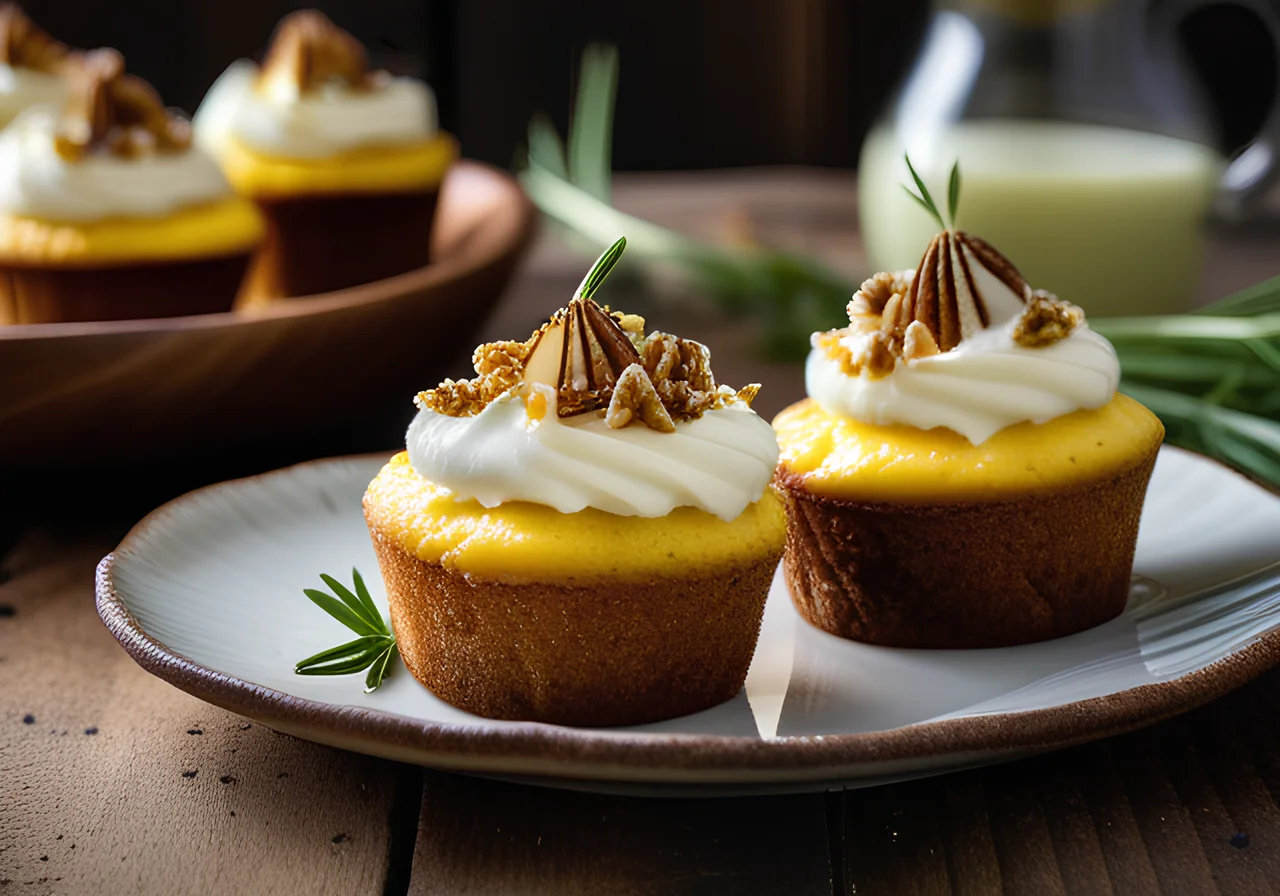 Polenta Cupcakes with Pear