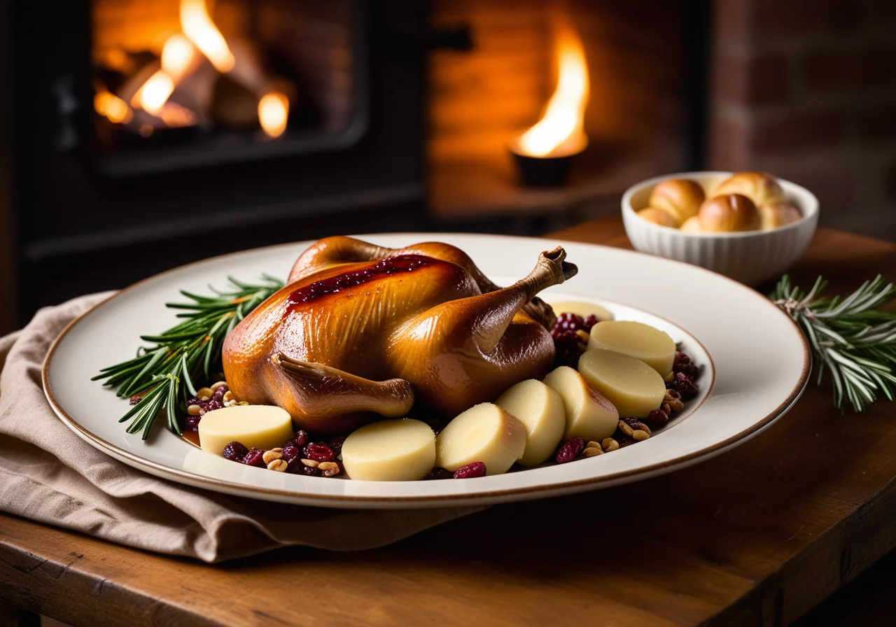 Duck with Potato Rolls