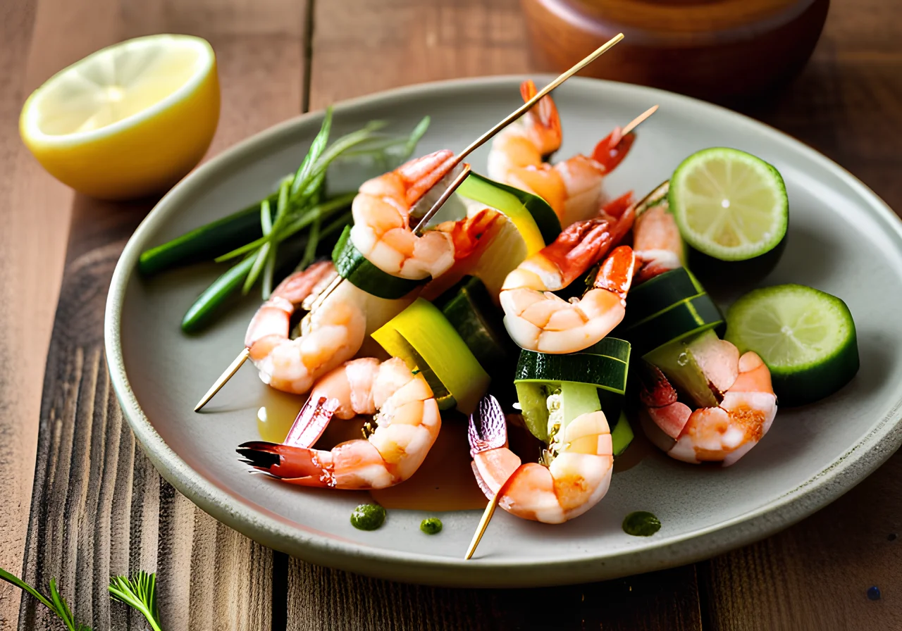 Shrimp Skewers with Zucchini