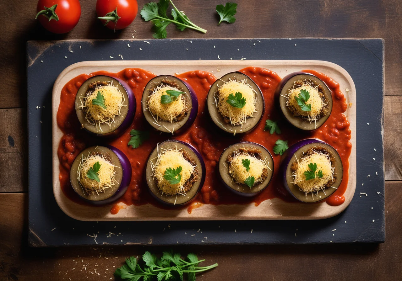 Eggplant Stuffed with Mushrooms, Parmesan, and Herbs