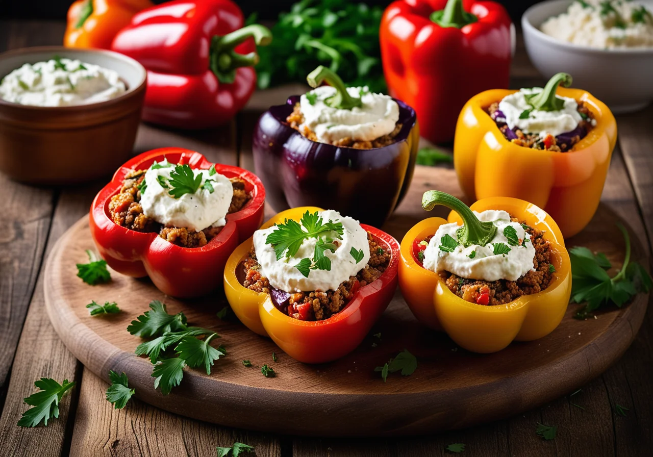 Stuffed Bell Peppers with Eggplant