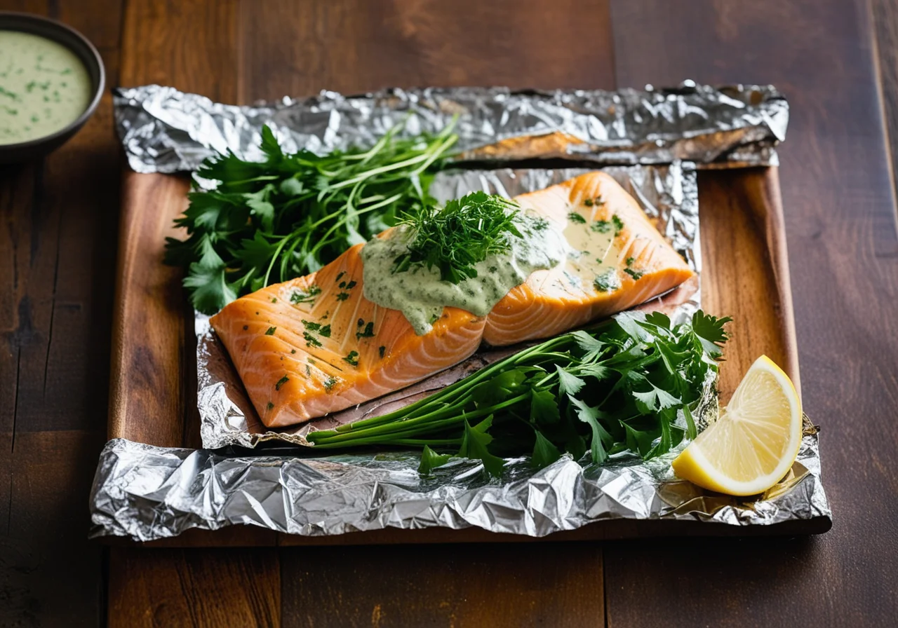 Baked Salmon Wrapped in Foil