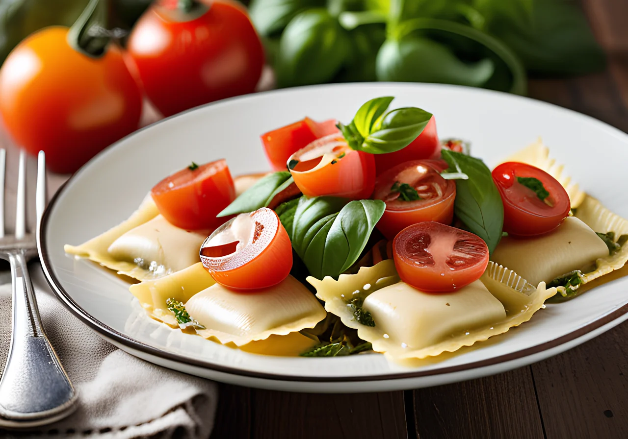 Ravioli Salad with Tomato Dressing