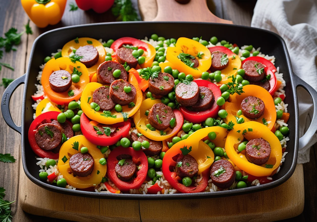 Rice and Vegetable Skillet with Sausage