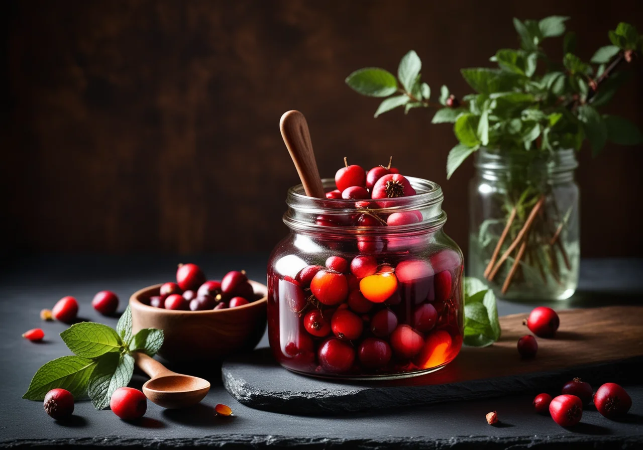 Hagebutten in Schnaps