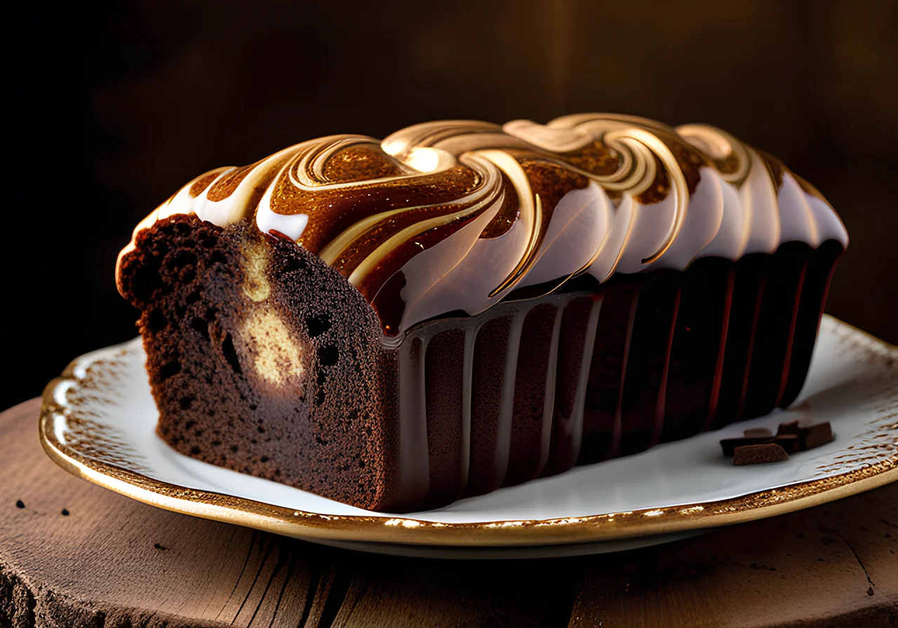 Marble Cake with Chocolate Glaze