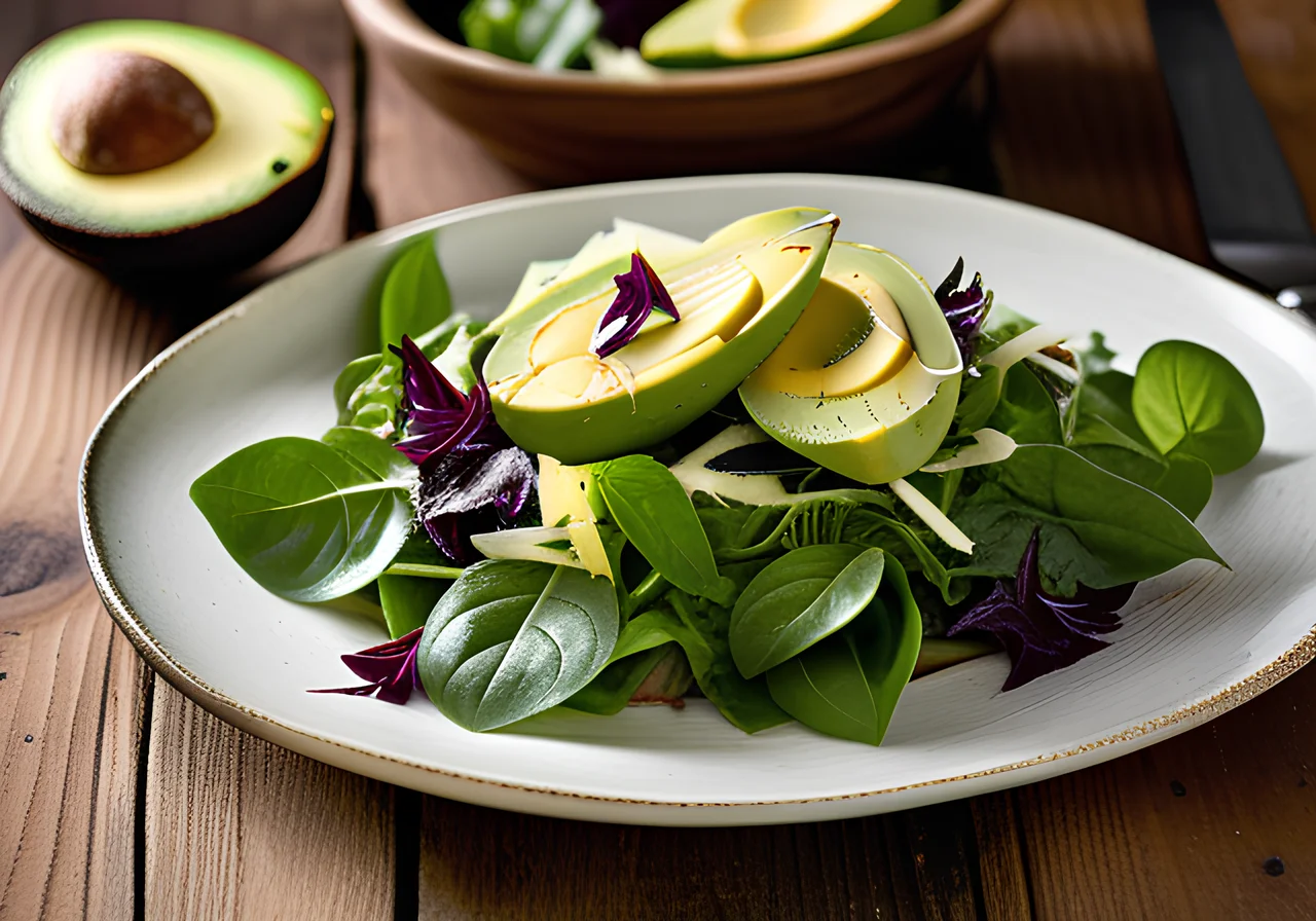 Mixed Leafy Greens with Avocado
