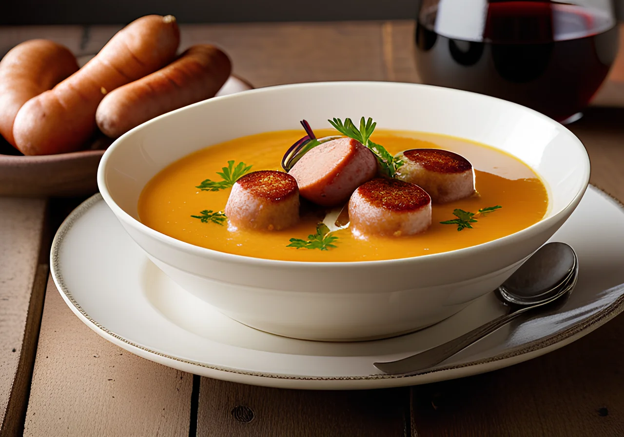 Potato Soup with Carrots and Wiener Sausages
