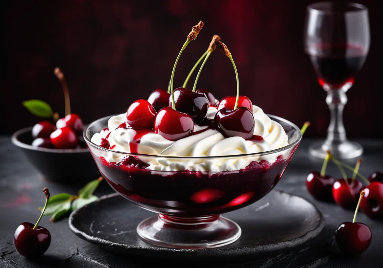Hot Cherries with Cream