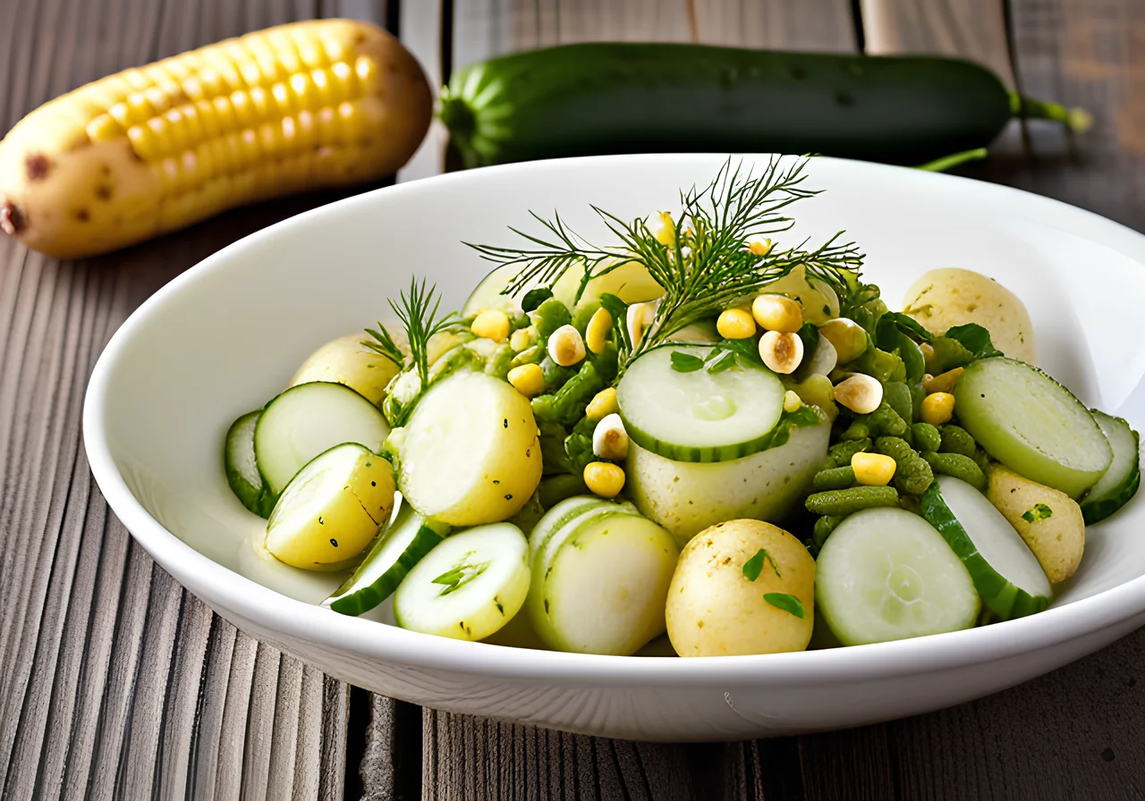 Potato Salad with Cucumber and Corn