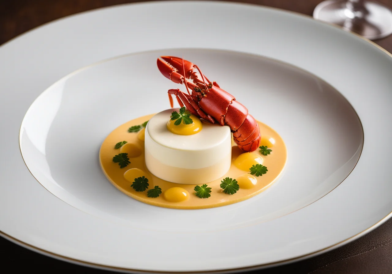 Lobster Cream with Cucumber and Passion Fruit Curry Foam