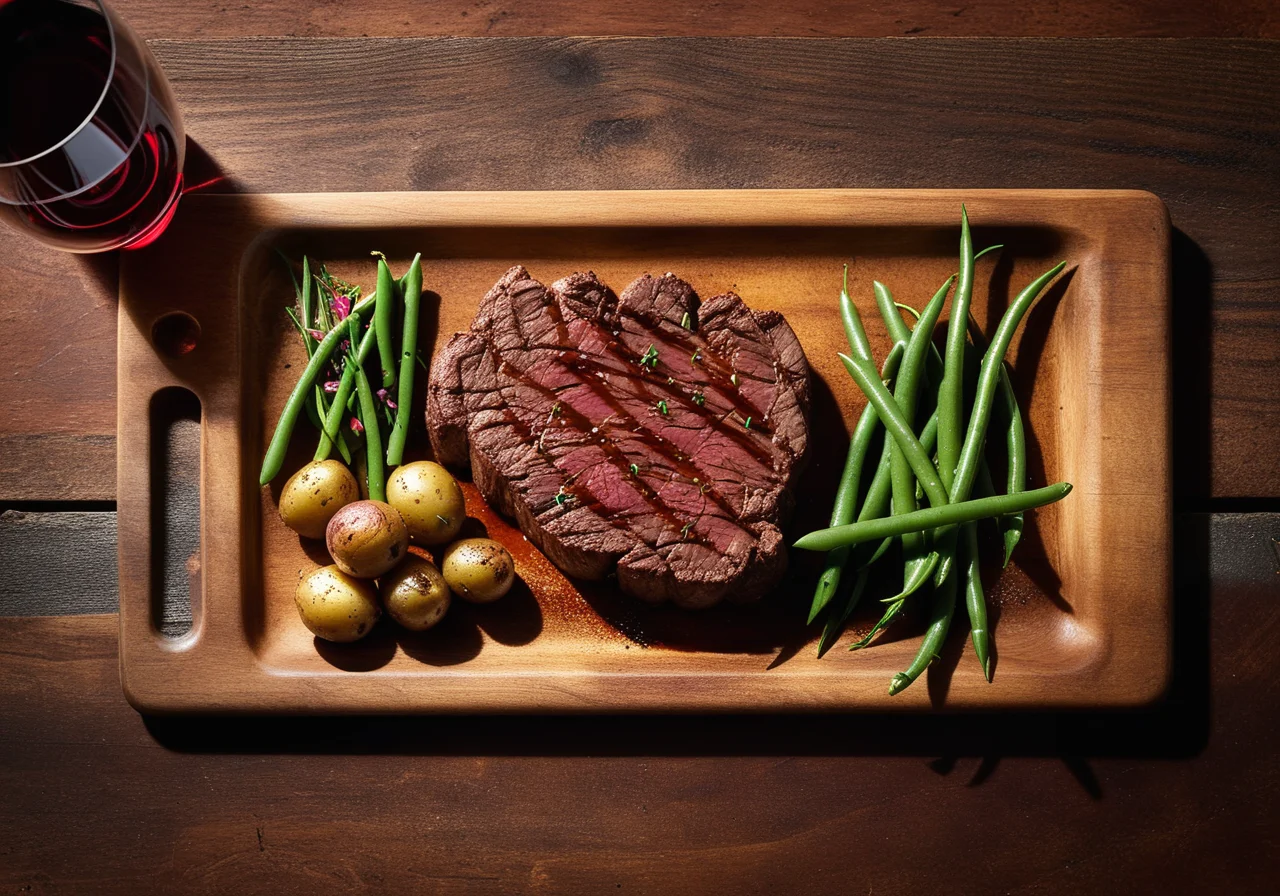Steak with Roasted Potatoes and Green Beans