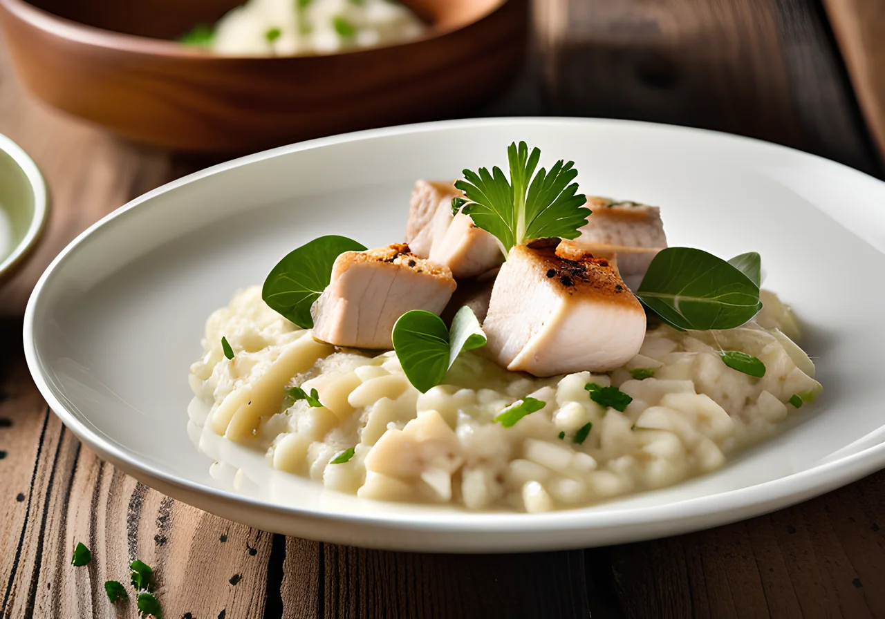 Risotto with Kohlrabi and Chicken