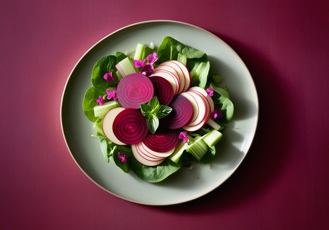 Red-White Beet with Apple and Shrimp