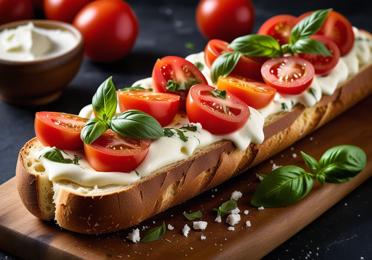 Baguette with Tomatoes and Scamorza