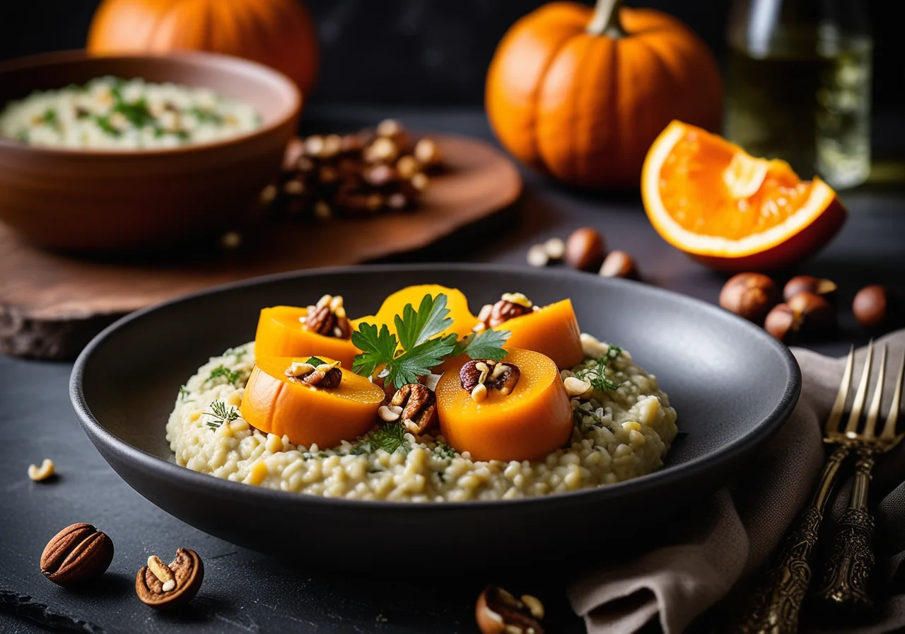 Mini Pumpkins Filled with Chervil Mushroom Risotto
