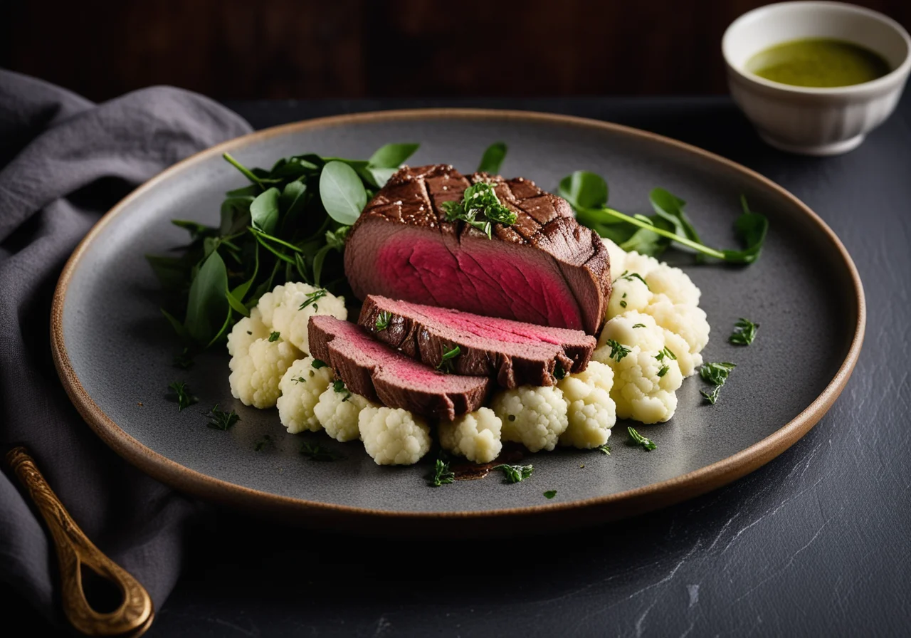 Tender Beef Fillet on Sorrel Mustard Sauce