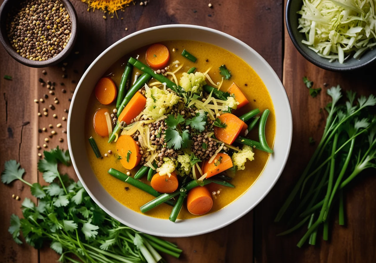 Spicy Vegetables in Turmeric Broth