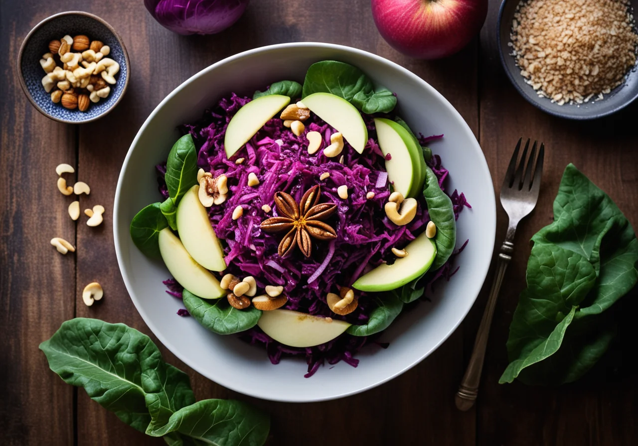 Red Cabbage Salad with Apples and Nuts