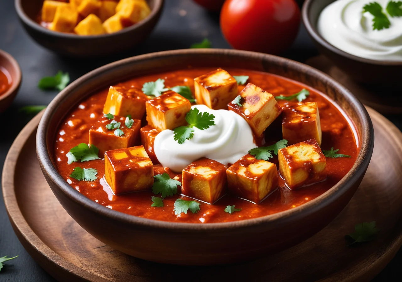 Indian Paneer Cheese in Tomato Sauce
