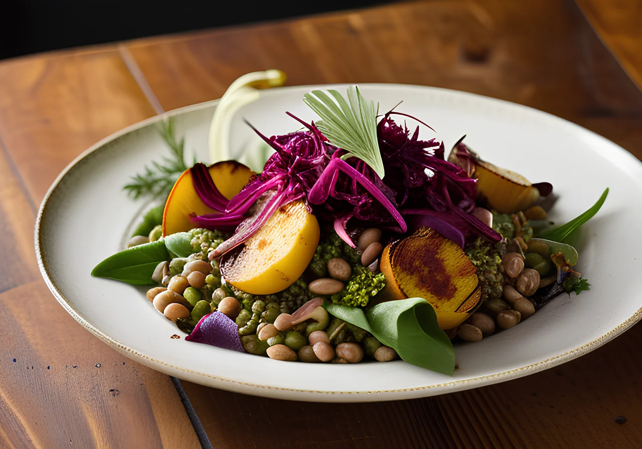 Lentil Salad with Roasted Vegetables and Yakult Dressing