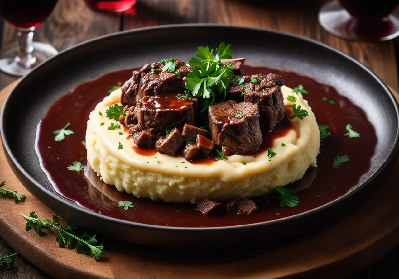 Oxtail with Vegetables and Mash