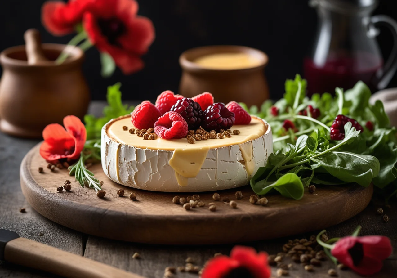 Baked Camembert with Salad