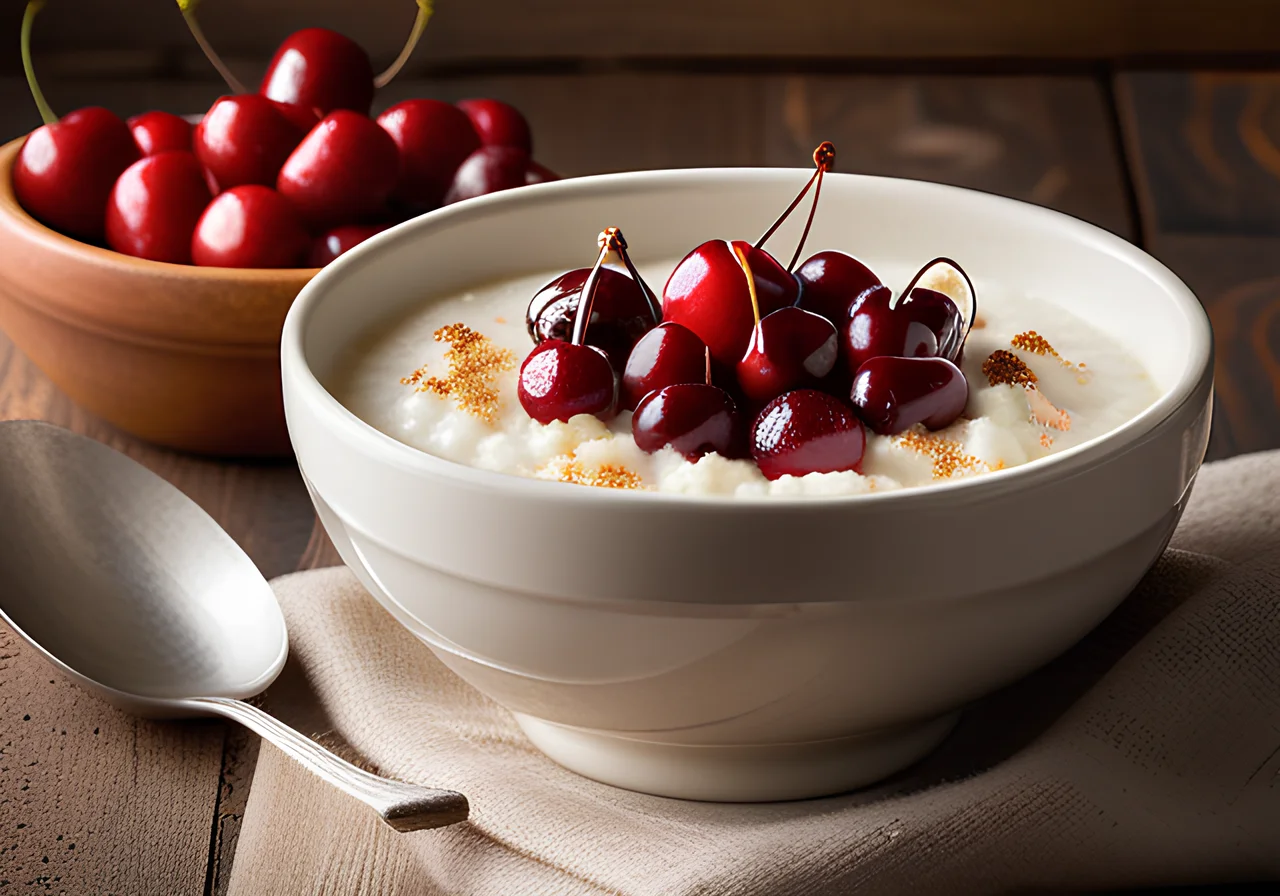Rice Pudding with Sour Cherries