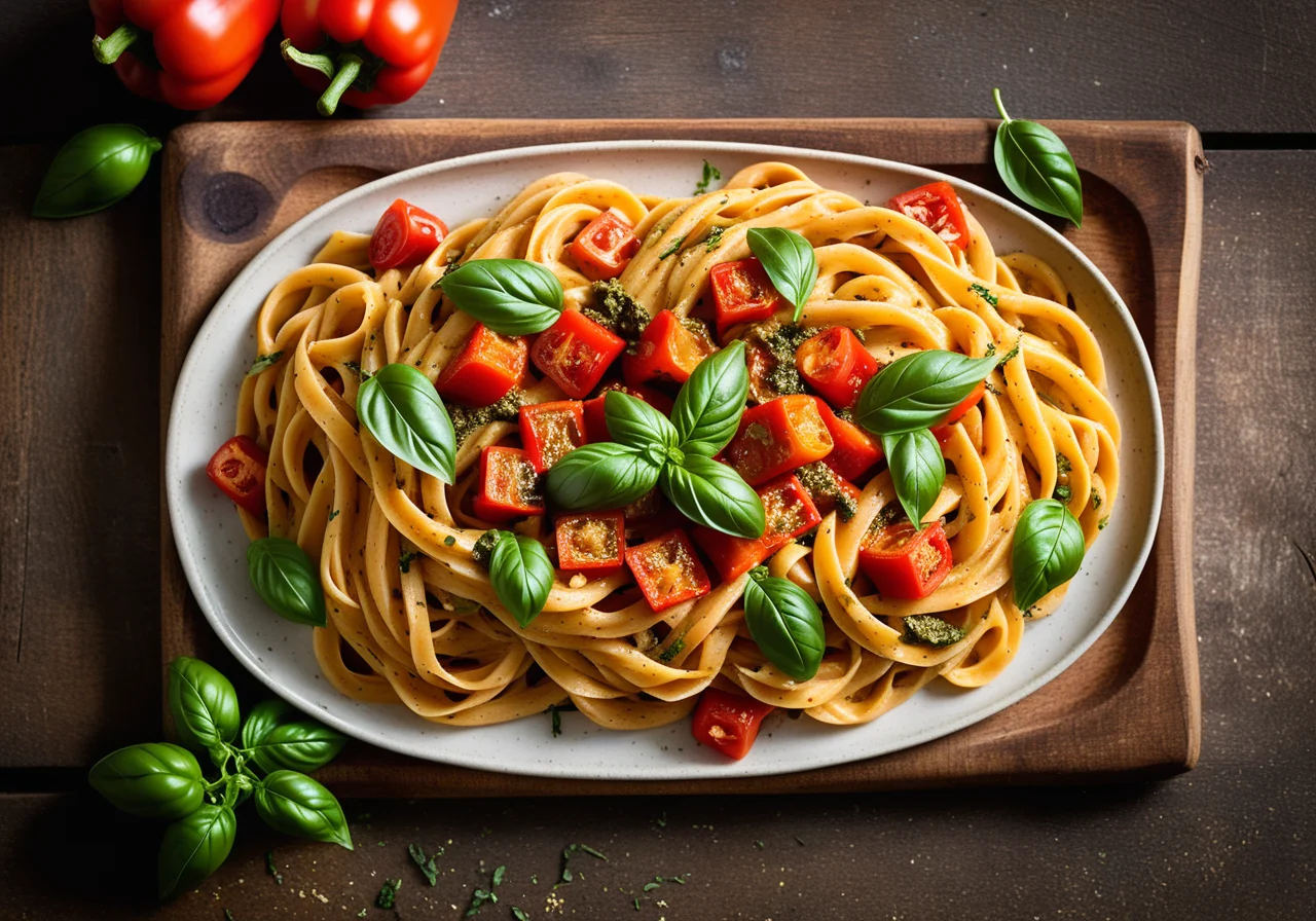 Pasta with Beans and Bell Peppers