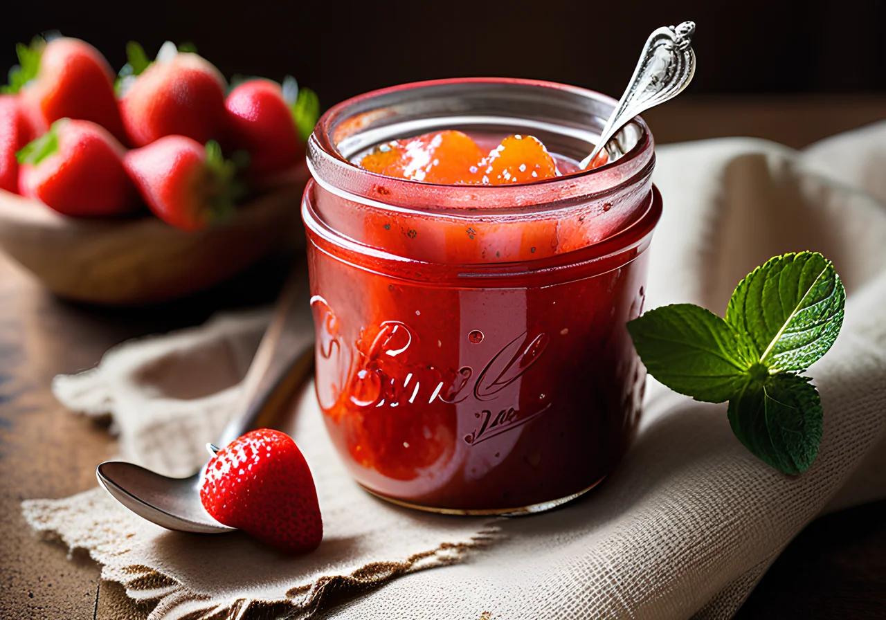 Three-Fruit Jam (Strawberry, Rhubarb, Orange)