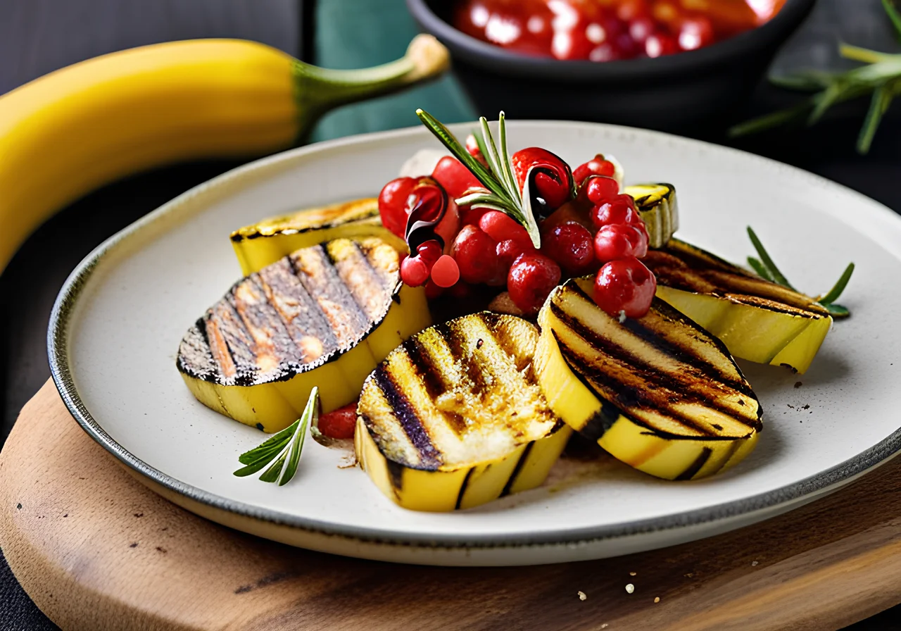 Grilled Halloumi and Zucchini with Berry Salsa