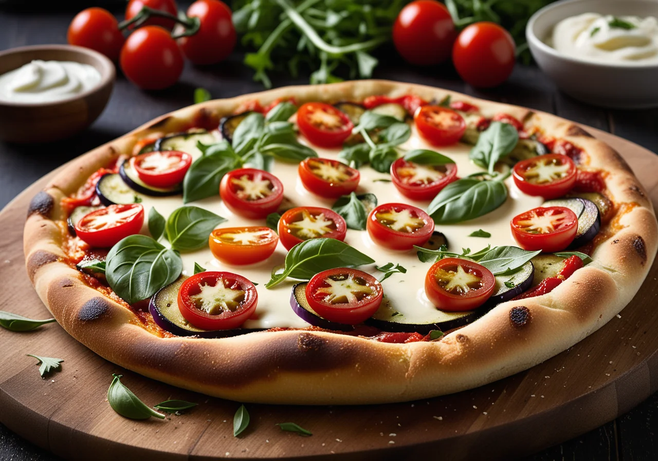 Pizza with Eggplant and Zucchini