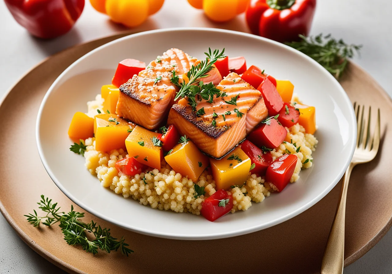 Salmon Fillet with Bell Peppers