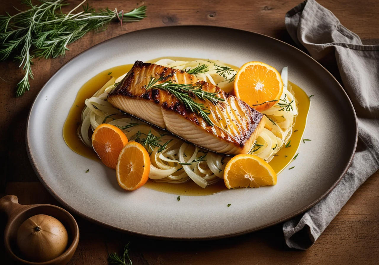 Baked Carp Fillet with Fennel and Orange