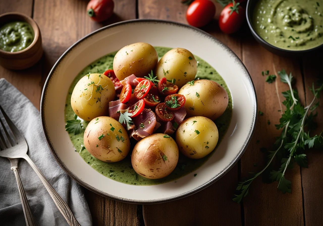 Boiled Potatoes with Herb Sauce