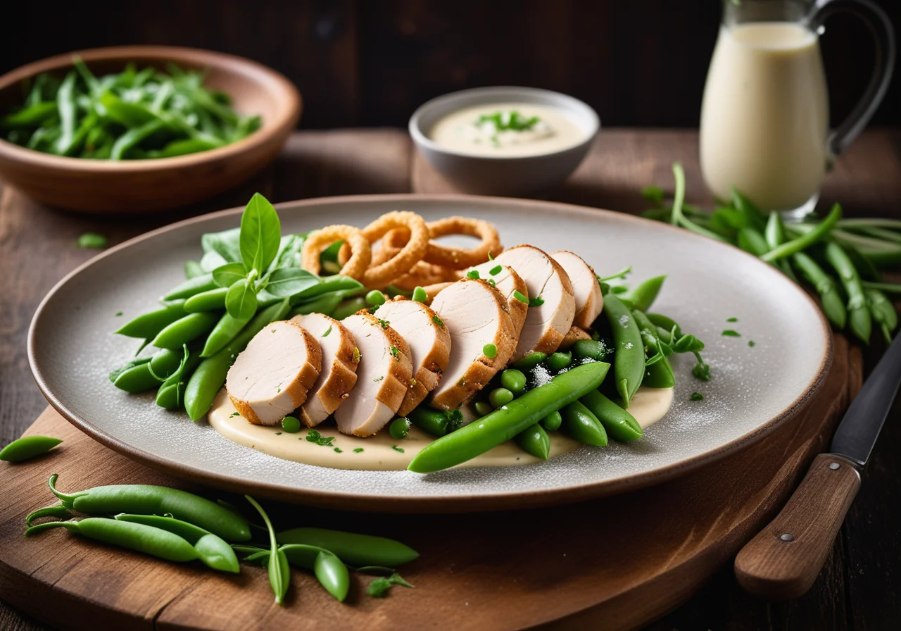 Basil Chicken with Snow Peas