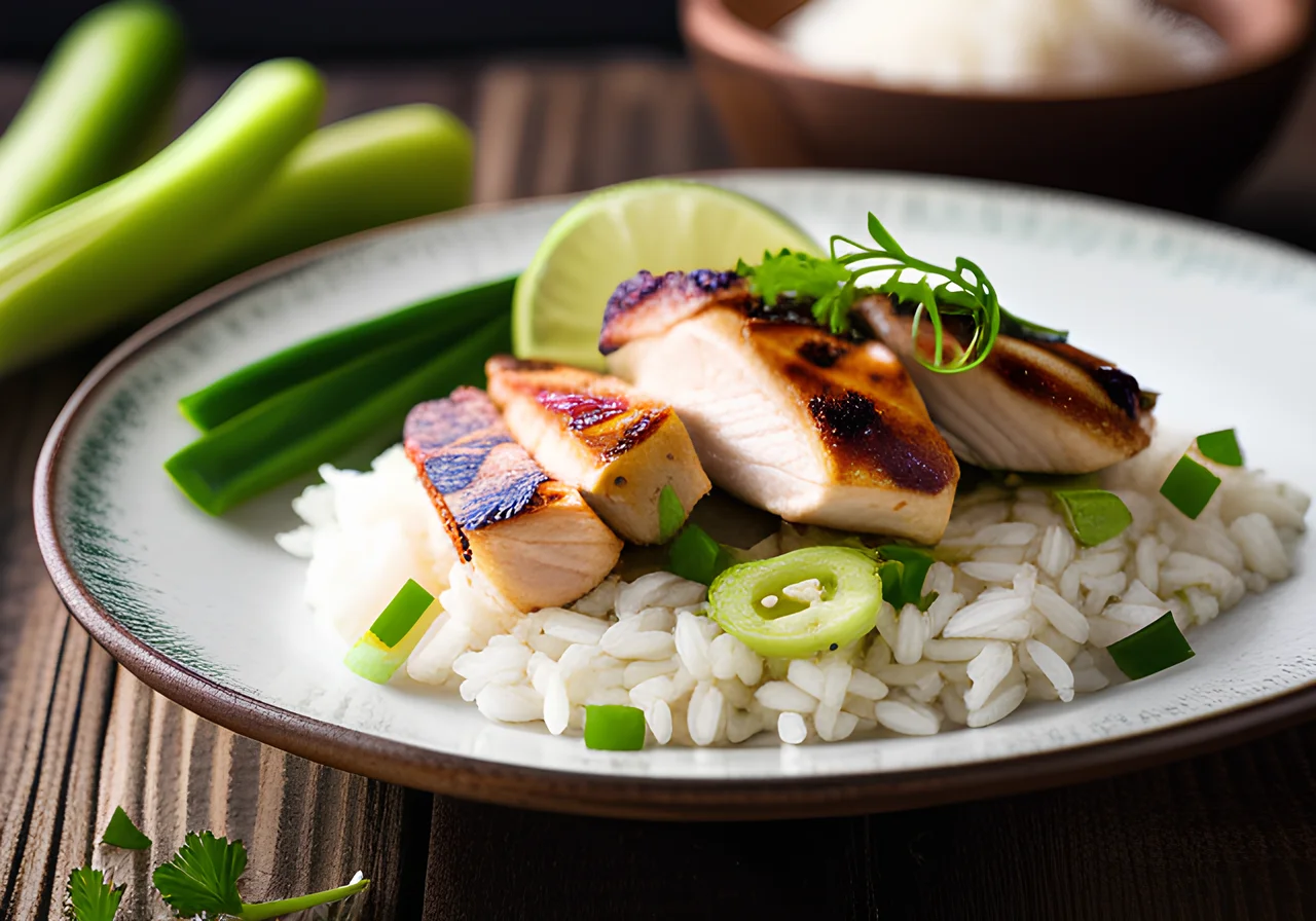 Ginger Lime Chicken Fillets with Pak Choi Rice