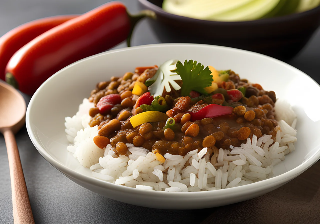 Vegan Lentil Chili with Rice