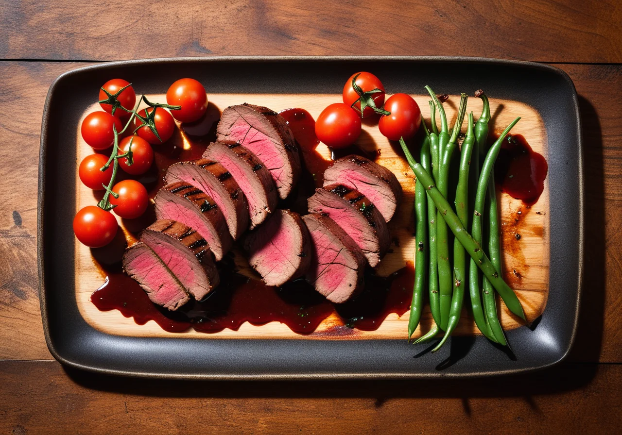 Venison Steaks with Shallot Sauce and Vegetables