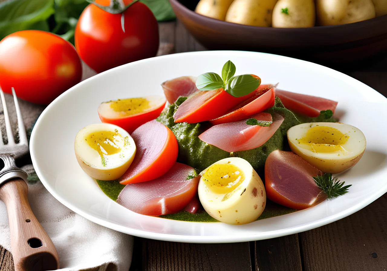 Potato Salad with Tomatoes and Pesto