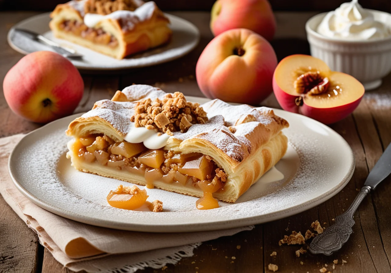 Quince Strudel with Whipped Cream