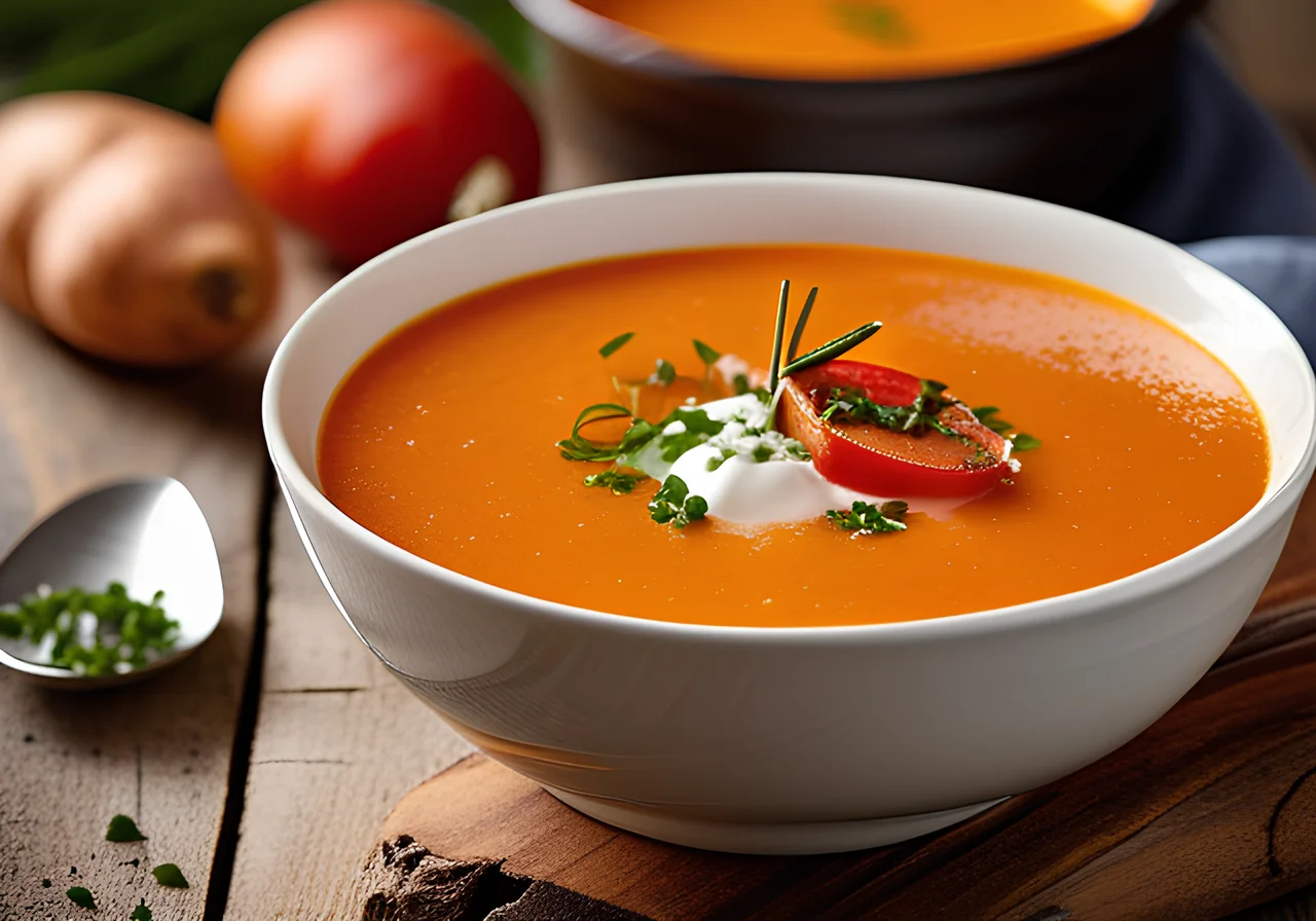 Cold Sweet Potato Soup with Tomatoes