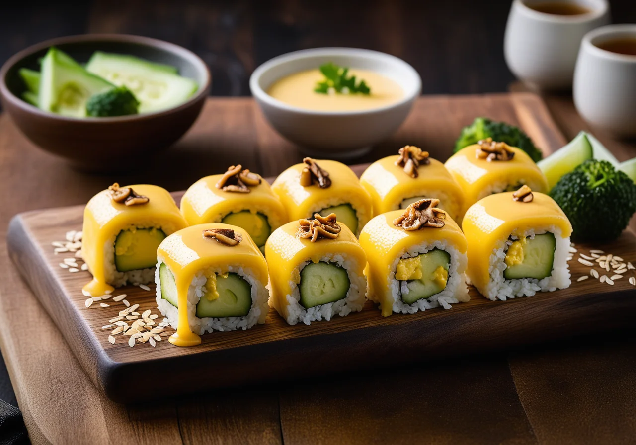 Egg Custard Maki and California Rolls