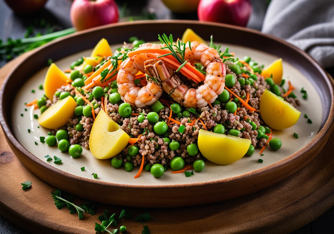 Buckwheat Salad with Peas and Langoustine Tails