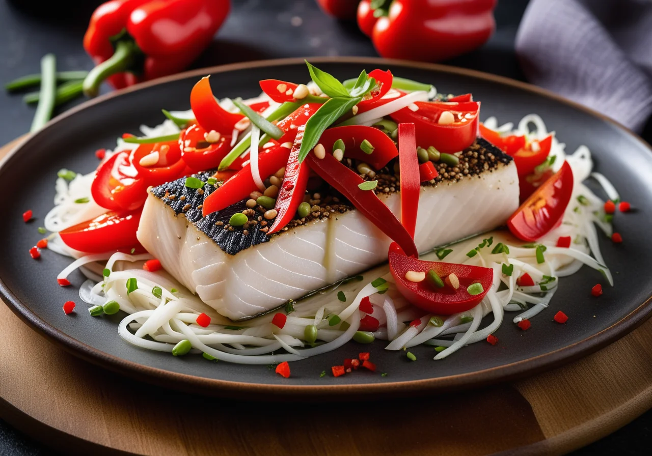 Steamed Fish with Sprouts and Ginger