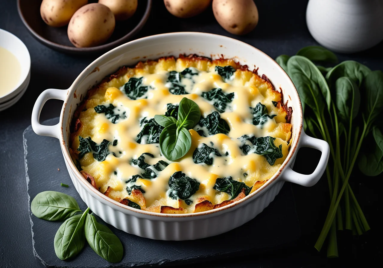 Potato Spinach Gratin