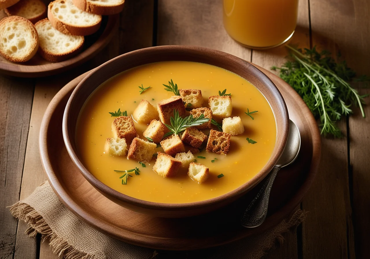 Beer Soup in Munich Style with Croutons