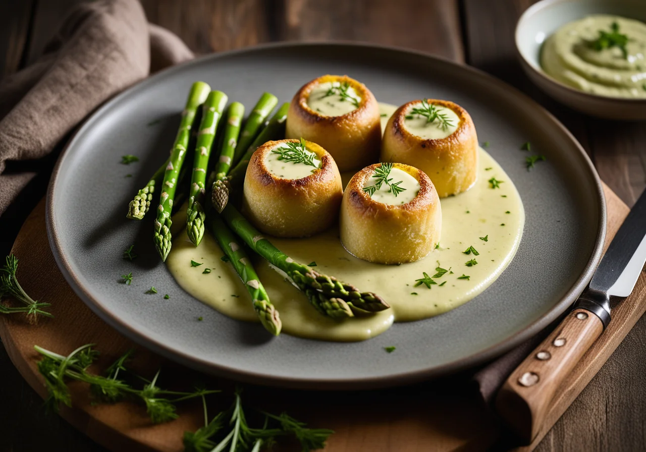 Seezungen Roulades with Chervil Sauce and Wild Rice