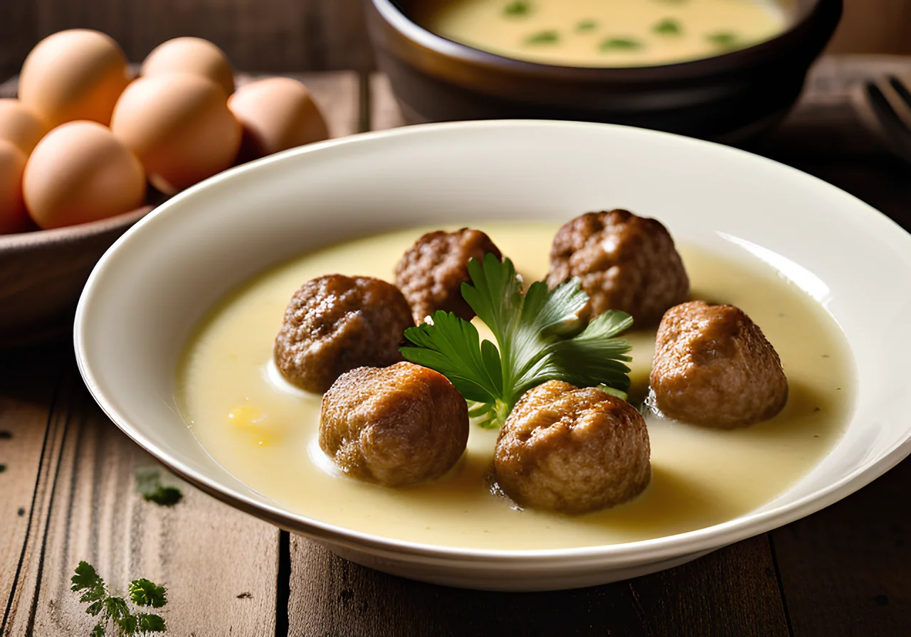 Saxon Wedding Soup with Minced Meatballs
